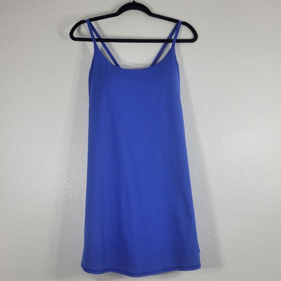 HALARA Dresses & Skirts - Halara Women Large Cloudful Tennis Dress Cross Back Blue Built in Shorts Bra